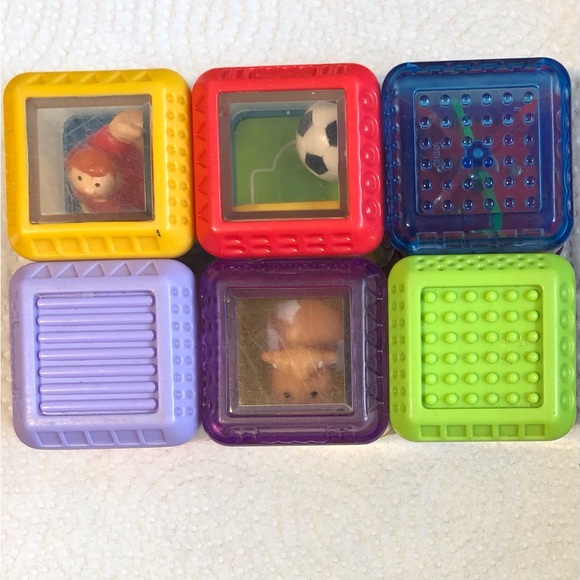 6 Vintage Fisher Price Peek-A-Boo Blocks. Mixed Themes. Set #4. - Picture 5 of 8